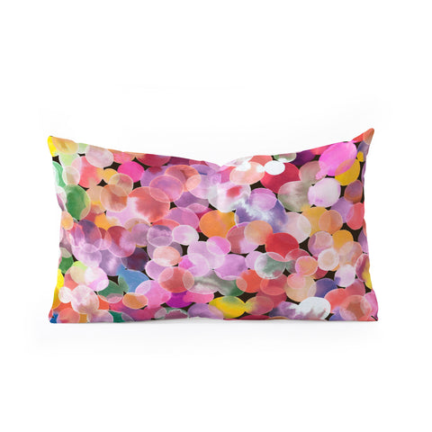 Ninola Design Watercolor Dots Candy Oblong Throw Pillow
