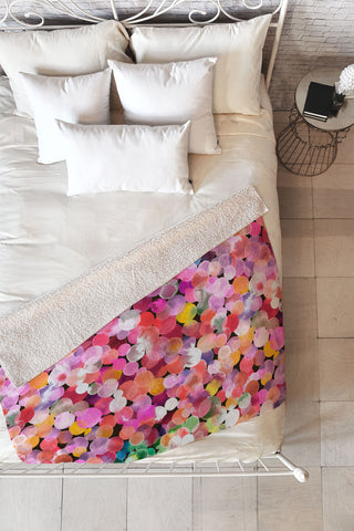 Ninola Design Watercolor Dots Candy Fleece Throw Blanket