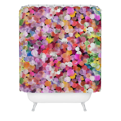 Ninola Design Watercolor Dots Candy Shower Curtain
