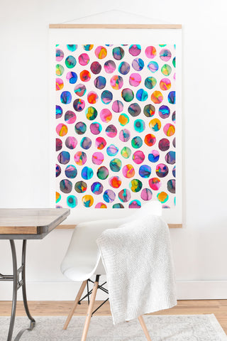 Ninola Design Watercolor Dots Marbles Art Print And Hanger