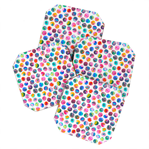Ninola Design Watercolor Dots Marbles Coaster Set