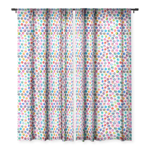 Ninola Design Watercolor Dots Marbles Sheer Window Curtain