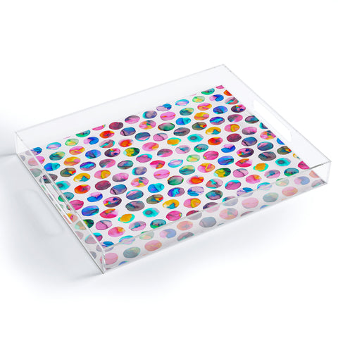 Ninola Design Watercolor Dots Marbles Acrylic Tray
