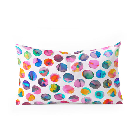 Ninola Design Watercolor Dots Marbles Oblong Throw Pillow