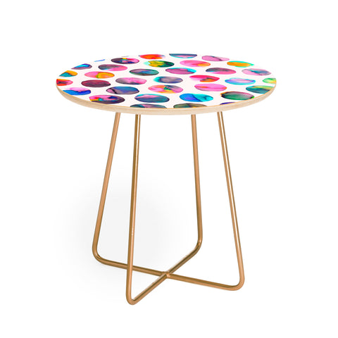 Ninola Design Watercolor Dots Marbles Round Side Table