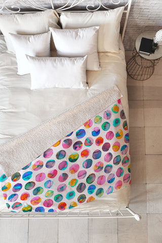 Ninola Design Watercolor Dots Marbles Fleece Throw Blanket