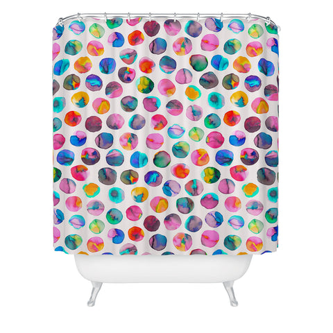 Ninola Design Watercolor Dots Marbles Shower Curtain