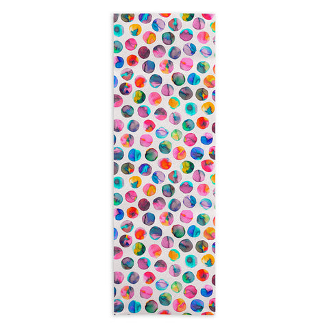 Ninola Design Watercolor Dots Marbles Yoga Towel