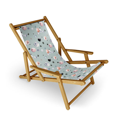 Ninola Design Watercolor Dots Mineral Blue Sling Chair