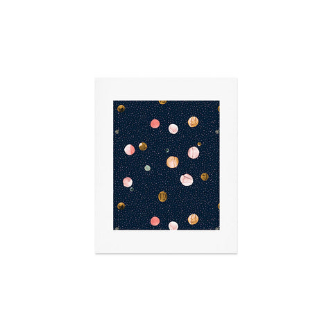 Ninola Design Watercolor Dots Mineral Navy Art Print