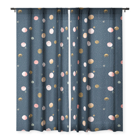 Ninola Design Watercolor Dots Mineral Navy Sheer Non Repeat