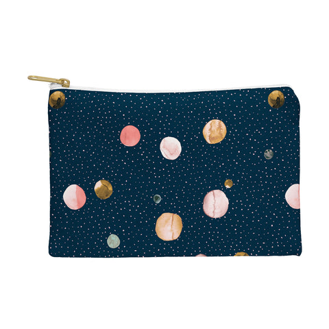 Ninola Design Watercolor Dots Mineral Navy Pouch