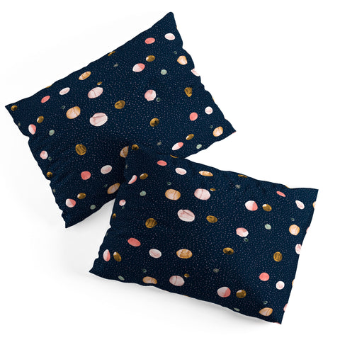 Ninola Design Watercolor Dots Mineral Navy Pillow Shams