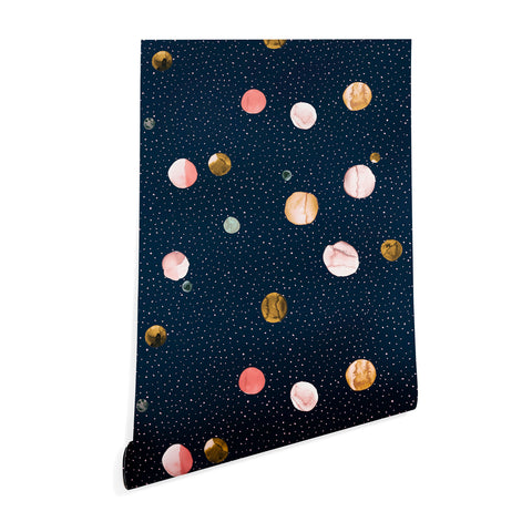 Ninola Design Watercolor Dots Mineral Navy Wallpaper