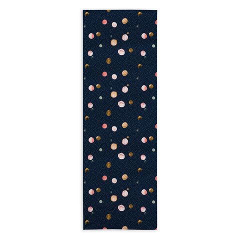 Ninola Design Watercolor Dots Mineral Navy Yoga Towel