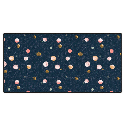 Ninola Design Watercolor Dots Mineral Navy Desk Mat