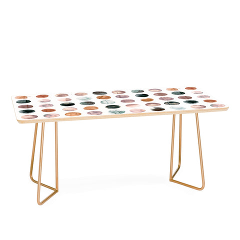 Ninola Design Watercolor Dots Snow Fallen Coffee Table