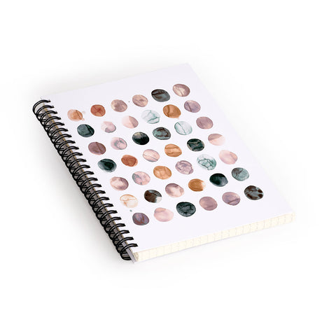 Ninola Design Watercolor Dots Snow Fallen Spiral Notebook