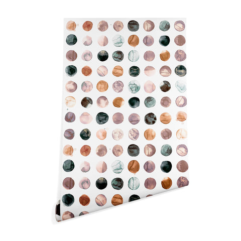 Ninola Design Watercolor Dots Snow Fallen Wallpaper