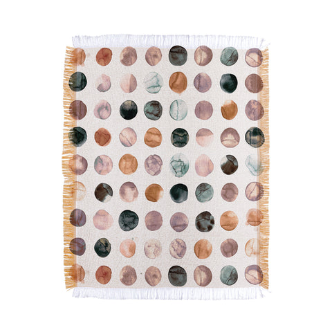 Ninola Design Watercolor Dots Snow Fallen Throw Blanket