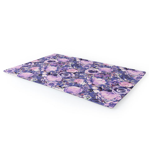 Ninola Design Watercolor Floral Very Peri Area Rug