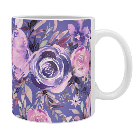 Ninola Design Watercolor Floral Very Peri Coffee Mug