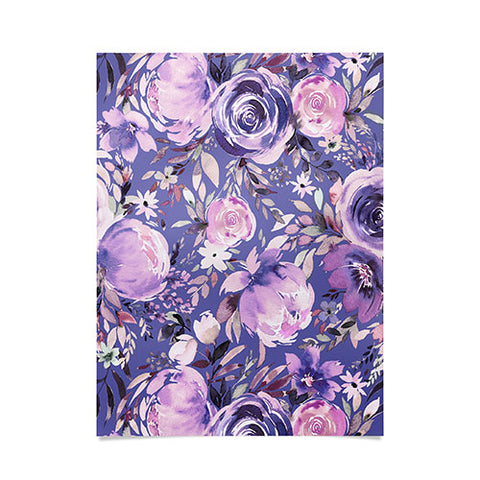 Ninola Design Watercolor Floral Very Peri Poster