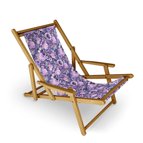 Ninola Design Watercolor Floral Very Peri Sling Chair