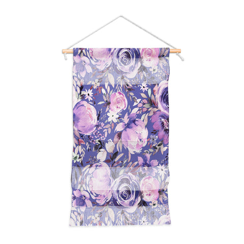 Ninola Design Watercolor Floral Very Peri Wall Hanging Portrait