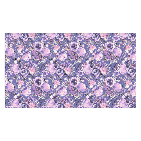 Ninola Design Watercolor Floral Very Peri Tablecloth