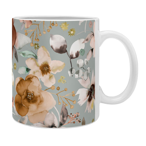 Ninola Design Watercolor flowers bouquet Natural Coffee Mug