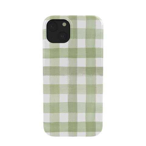 Ninola Design Watercolor Gingham Salad Green Phone Case