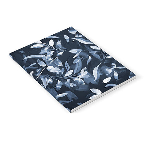 Ninola Design Watercolor Leaves Blue Navy Notebook