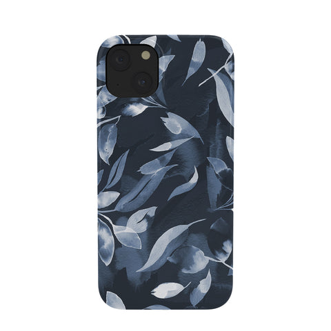 Ninola Design Watercolor Leaves Blue Navy Phone Case
