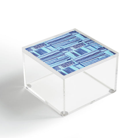 Ninola Design Watercolor Linear Blue Acrylic Box