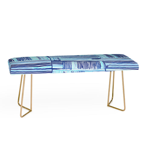 Ninola Design Watercolor Linear Blue Bench