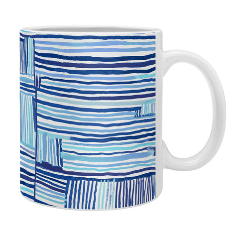 Ninola Design Watercolor Linear Blue Coffee Mug
