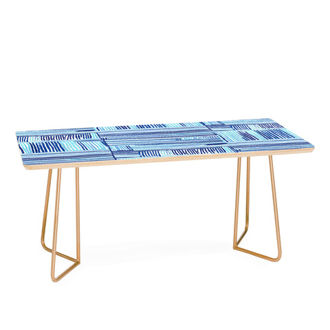 Ninola Design Watercolor Linear Blue Coffee Table