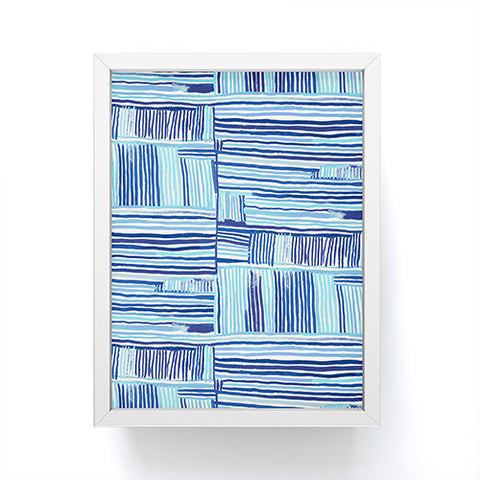 Ninola Design Watercolor Linear Blue Framed Mini Art Print