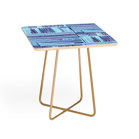 Ninola Design Watercolor Linear Blue Side Table