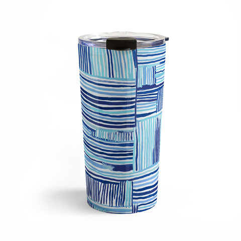 Ninola Design Watercolor Linear Blue Travel Mug