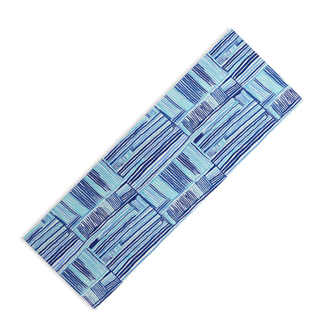 Ninola Design Watercolor Linear Blue Yoga Mat
