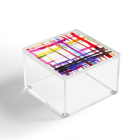 Ninola Design Watercolor Lines Geometry Painting Acrylic Box