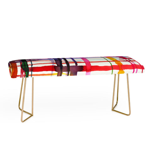 Ninola Design Watercolor Lines Geometry Painting Bench