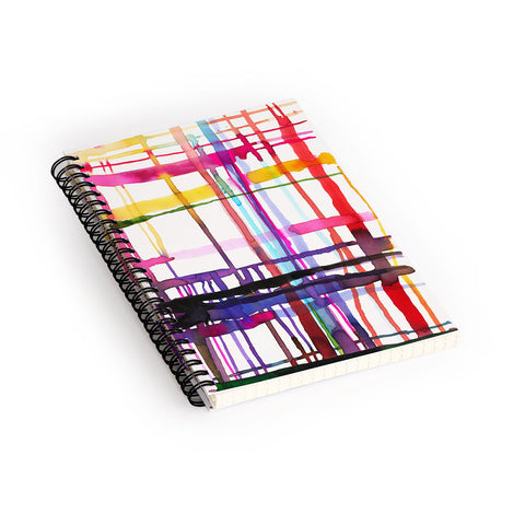 Ninola Design Watercolor Lines Geometry Painting Spiral Notebook