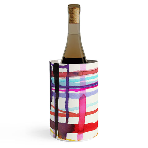 Ninola Design Watercolor Lines Geometry Painting Wine Chiller