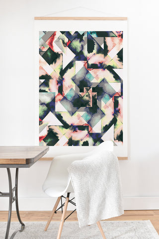 Ninola Design Watercolor Marble Tiles Art Print And Hanger