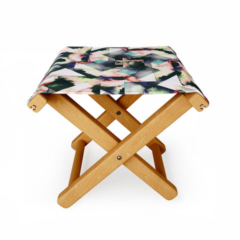 Ninola Design Watercolor Marble Tiles Folding Stool