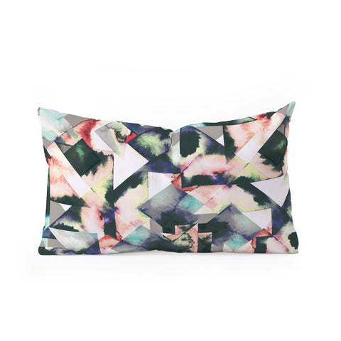 Ninola Design Watercolor Marble Tiles Oblong Throw Pillow