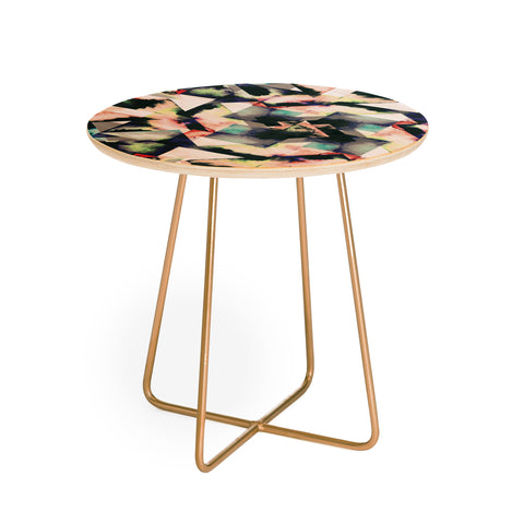 Ninola Design Watercolor Marble Tiles Round Side Table